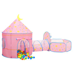 Tente de jeu pour enfants avec 250 balles Rose 301x120x128 cm