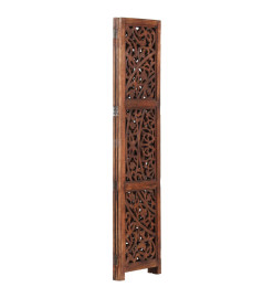 Cloison de séparation 3 panneaux Marron 120x165cm Bois manguier