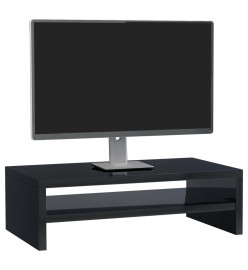 Support de moniteur Noir brillant 42x24x13 cm Bois d'ingénierie