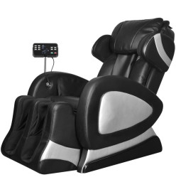 Fauteuil de massage avec écran Noir Similicuir