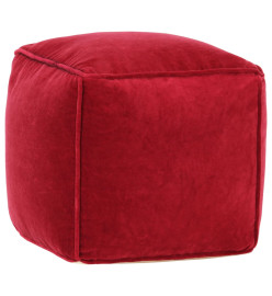 Pouf Velours de coton 40 x 40 x 40 cm Rouge rubis