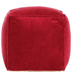 Pouf Velours de coton 40 x 40 x 40 cm Rouge rubis