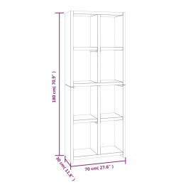 Armoire à livres 70x30x180 cm Bois de teck solide