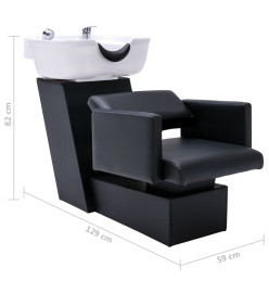 Chaise de salon et lavabo Noir et blanc 129x59x82 cm Similicuir