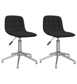 Chaises pivotantes à manger lot de 2 Noir Tissu