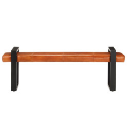 Banc 160 cm Marron et noir Cuir véritable de chèvre