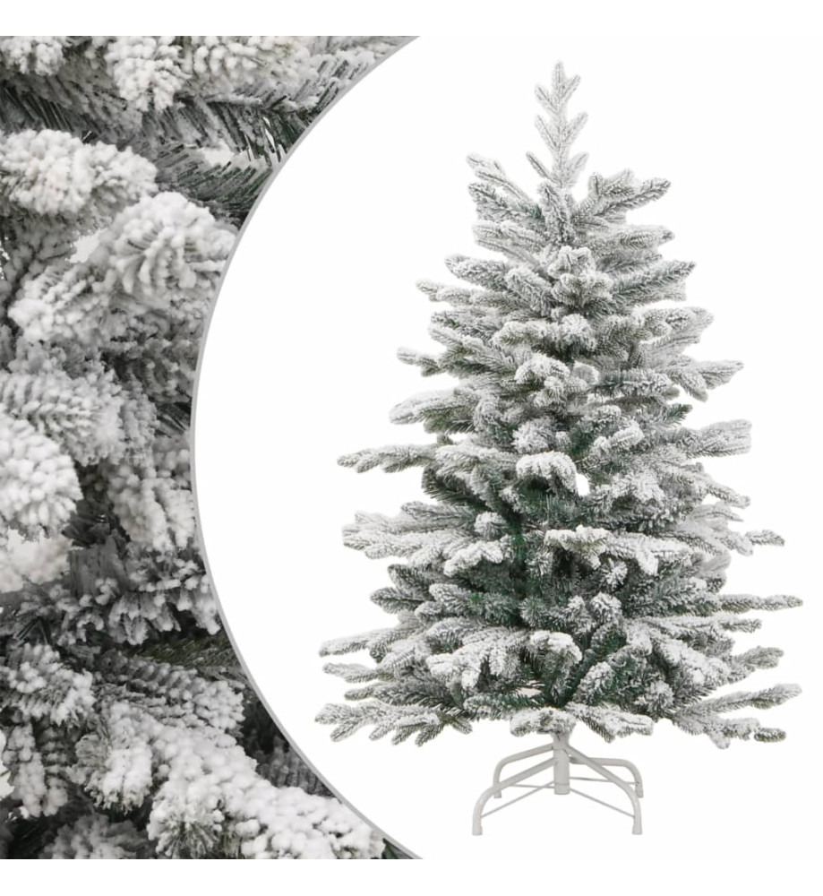 Sapin de Noël artificiel à charnières avec neige floquée 150 cm