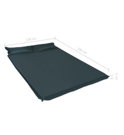 Matelas gonflable avec oreiller 130x190 cm Vert foncé