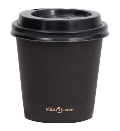 Tasses à café en papier avec couvercles 120 ml 1000 pcs Noir