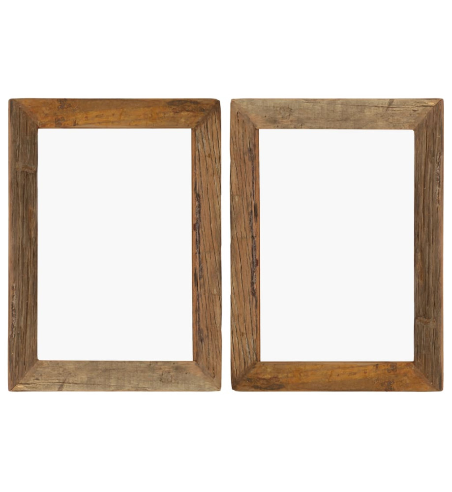 Cadres photo 2 pcs 40x50cm Bois de récupération solide et verre