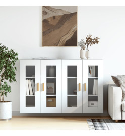 Armoires murales 2 pcs blanc bois d'ingénierie