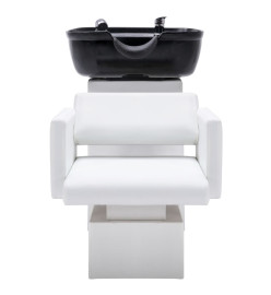 Chaise de salon et lavabo Blanc et noir 129x59x82 cm Similicuir
