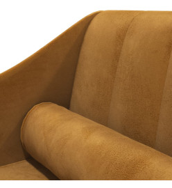 Chaise longue avec traversin marron velours