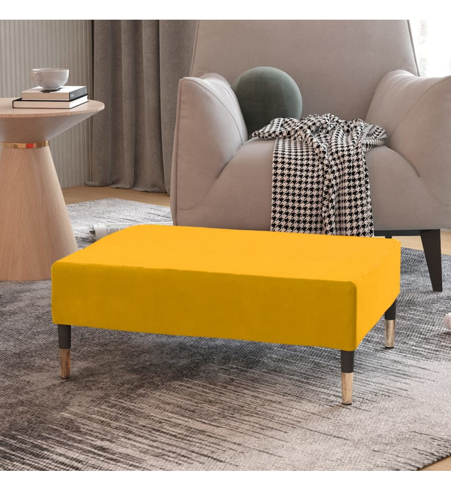 Repose-pied Jaune 78x56x32 cm Velours