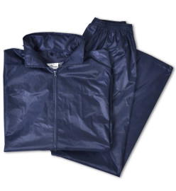 Combinaison de pluie avec capuche 2 pcs Hommes Bleu marine XL