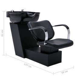 Chaise de salon avec lavabo Noir 137x59x82 cm Similicuir