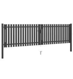 Portail de clôture de jardin Acier 4x1,25 m Anthracite