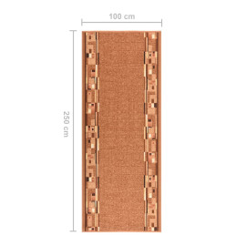 Tapis de couloir antidérapant Marron 100x250 cm