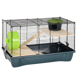 Cage pour hamsters gris 58x32x36 cm polypropylène et métal