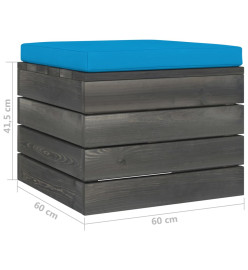 Repose-pieds palette de jardin 2 pcs avec coussins Bois de pin