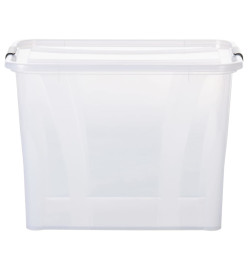 Boîtes de rangement avec couvercles 2 pcs Transparent 55 L