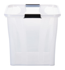 Boîtes de rangement avec couvercles 2 pcs Transparent 55 L