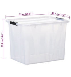 Boîtes de rangement avec couvercles 2 pcs Transparent 55 L