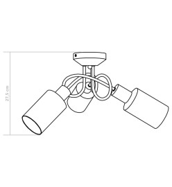 Plafonnier avec abat-jour en verre 3 ampoules E14 Blanc  Cône