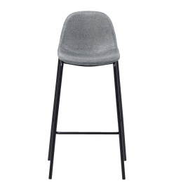 Tabourets de bar lot de 2 gris clair tissu