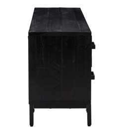 Banc de rangement Noir 110x30x45 cm Bois de pin massif