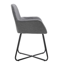 Chaises à manger lot de 6 gris foncé tissu