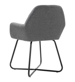 Chaises à manger lot de 6 gris foncé tissu