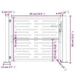 Portail de jardin 105x80 cm acier corten conception de carré