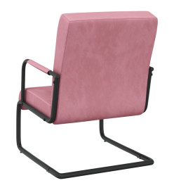 Chaise cantilever Rose Velours