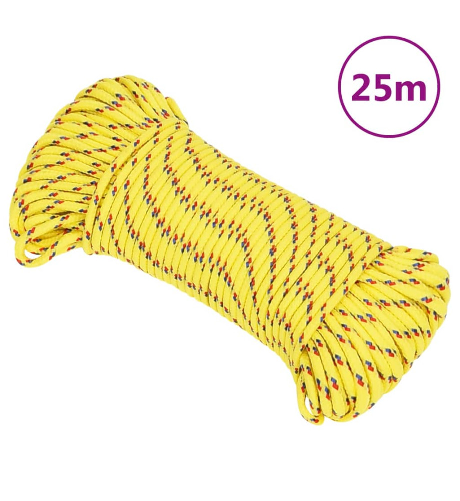 Corde de bateau Jaune 4 mm 25 m Polypropylène