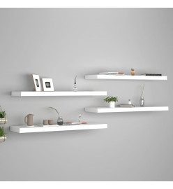Étagères murales flottantes 4 pcs Blanc 90x23,5x3,8 cm MDF