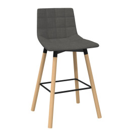 Tabourets de bar lot de 2 gris clair tissu