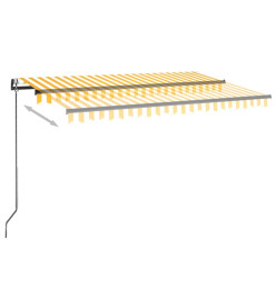 Auvent automatique capteur de vent/LED 450x300cm Jaune et blanc