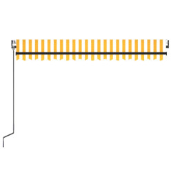 Auvent automatique capteur de vent/LED 450x300cm Jaune et blanc