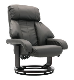 Fauteuil TV avec repose-pied Gris Similicuir