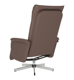 Fauteuil inclinable avec repose-pieds marron similicuir