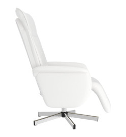 Fauteuil inclinable de massage repose-pieds blanc similicuir