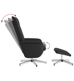 Fauteuil inclinable de massage avec repose-pied noir similicuir