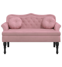 Banc avec coussins rose 120,5x65x75 cm velours