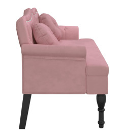 Banc avec coussins rose 120,5x65x75 cm velours