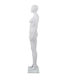 Mannequin femme corps complet base verre Blanc brillant 175 cm