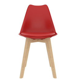 Chaises de salle à manger 2 pcs Rouge Plastique