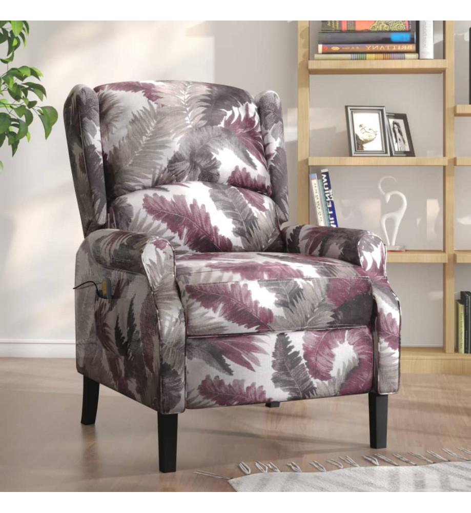 Fauteuil inclinable de massage Motif à fleurs Tissu