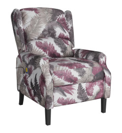 Fauteuil inclinable de massage Motif à fleurs Tissu