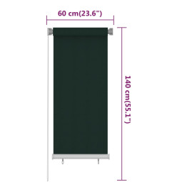 Store roulant d'extérieur 60x140 cm Vert foncé PEHD